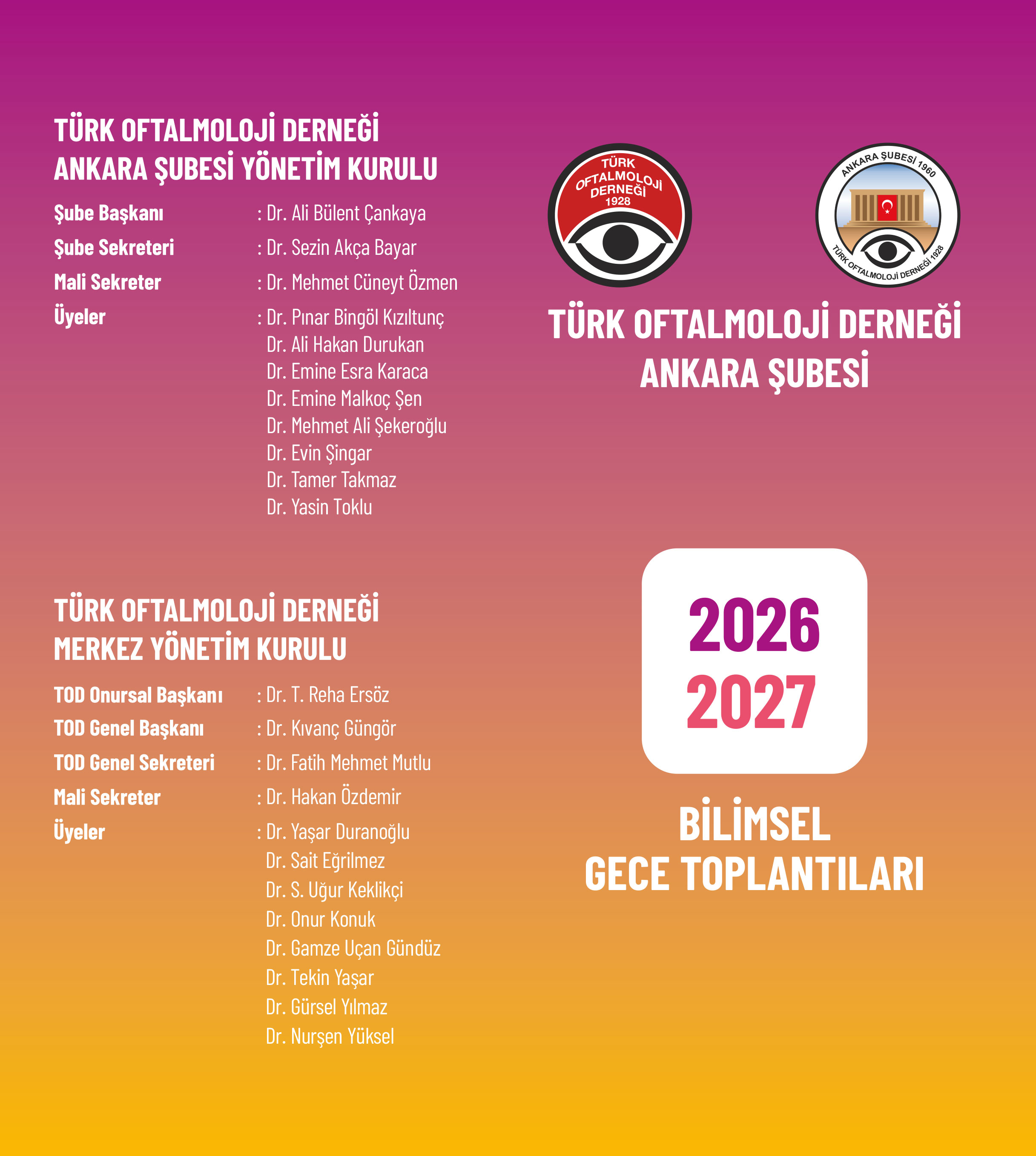 TODA� 2026-2027 Bilimsel Gece Toplant�lar� Program� - Sayfa 1